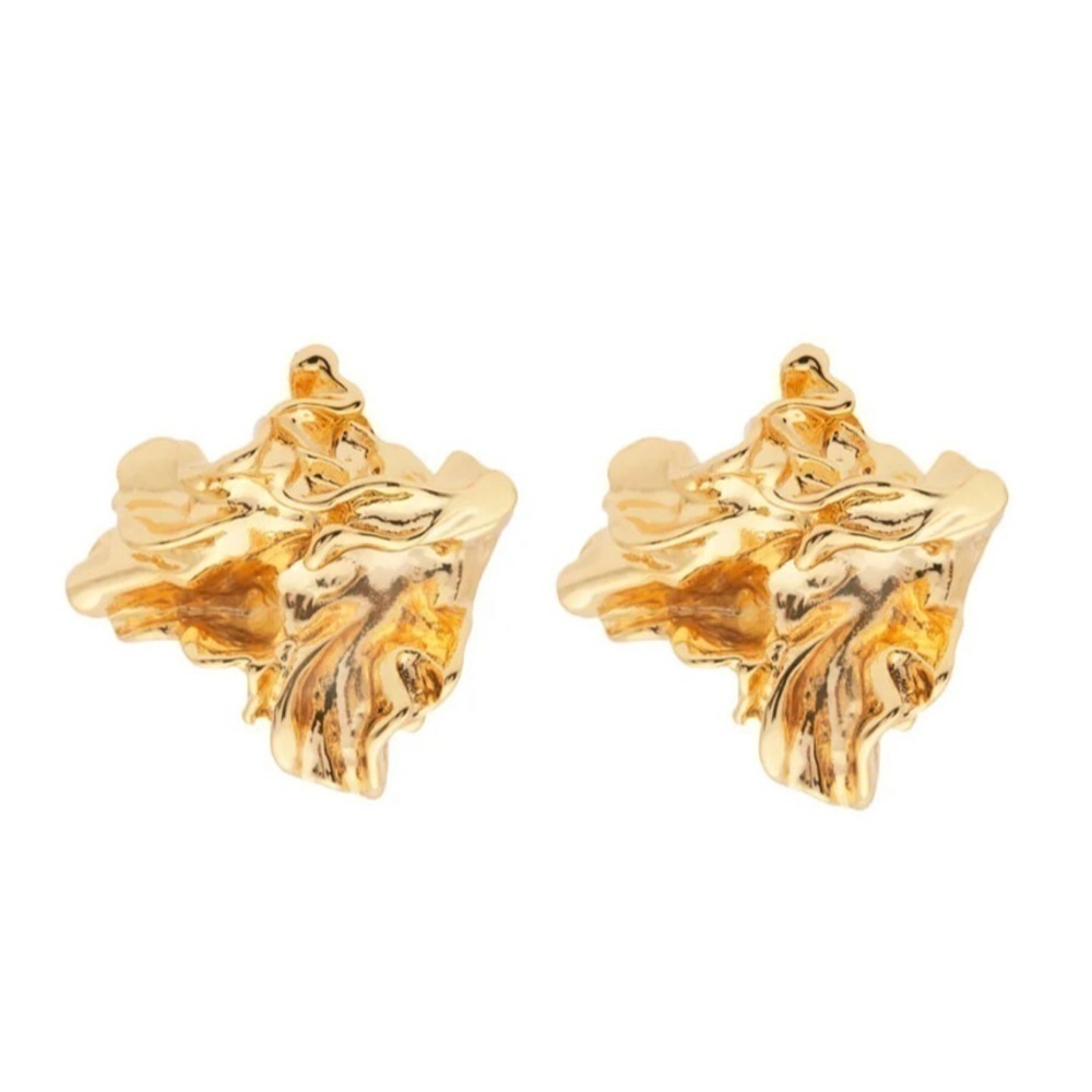 Amber Sceats Reese Earrings‎ Gold Tone Sculptural Abstract Studs NWT
